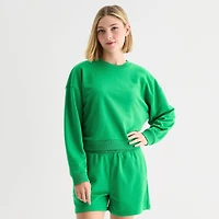 Xersion Womens French Terry Crew Neck Long Sleeve Sweatshirt