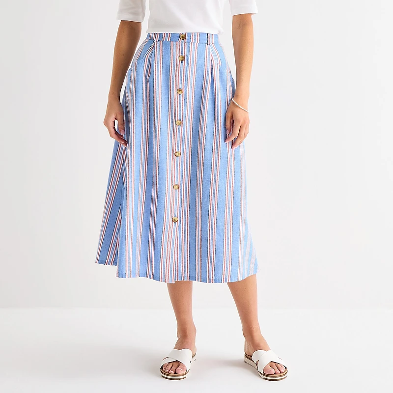 St. John's Bay Womens Midi A-Line Skirt