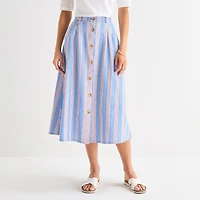 St. John's Bay Womens Midi A-Line Skirt