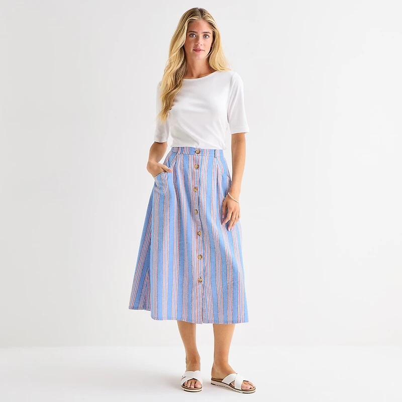St. John's Bay Womens Midi A-Line Skirt