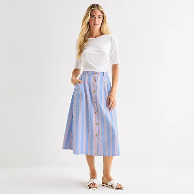 St. John's Bay Womens Midi A-Line Skirt