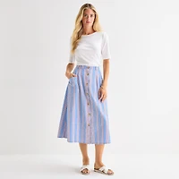 St. John's Bay Womens Midi A-Line Skirt