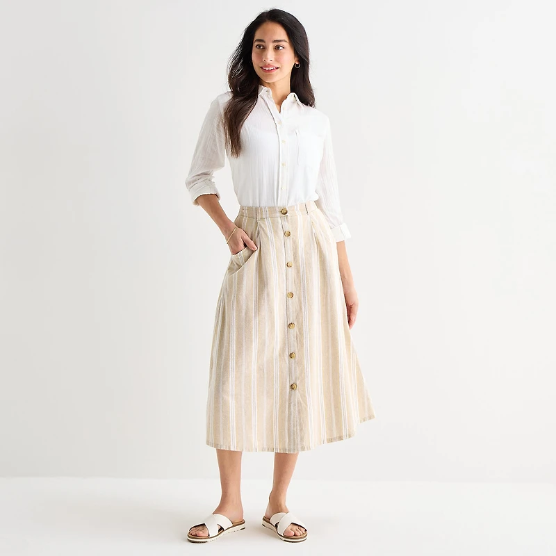 St. John's Bay Womens Midi A-Line Skirt