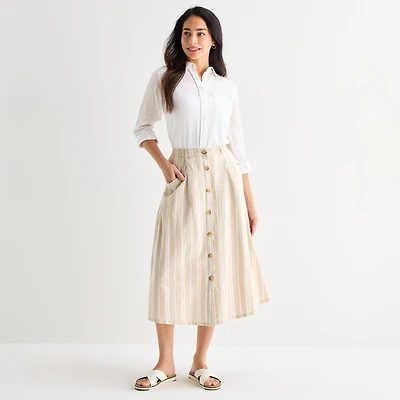 St. John's Bay Womens Midi A-Line Skirt