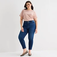 A.N.A Womens Plus Crew Neck Short Sleeve T-Shirt