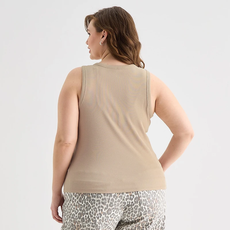 a.n.a Womens Plus High Neck Sleeveless Tank Top