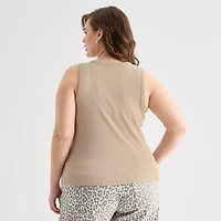 a.n.a Womens Plus High Neck Sleeveless Tank Top