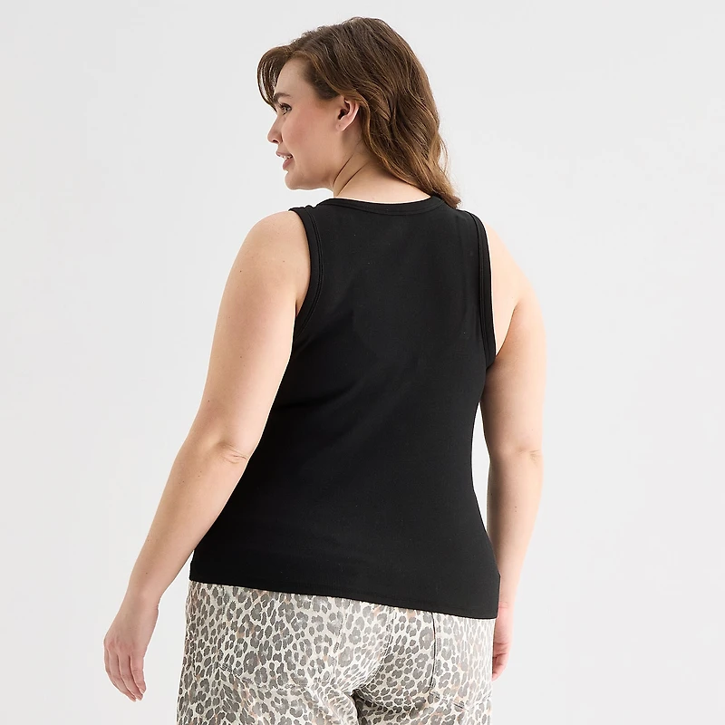 A.N.A Womens Plus High Neck Sleeveless Tank Top