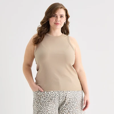 a.n.a Womens Plus High Neck Sleeveless Tank Top
