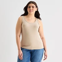 a.n.a Womens Plus U Neck Sleeveless Tank Top