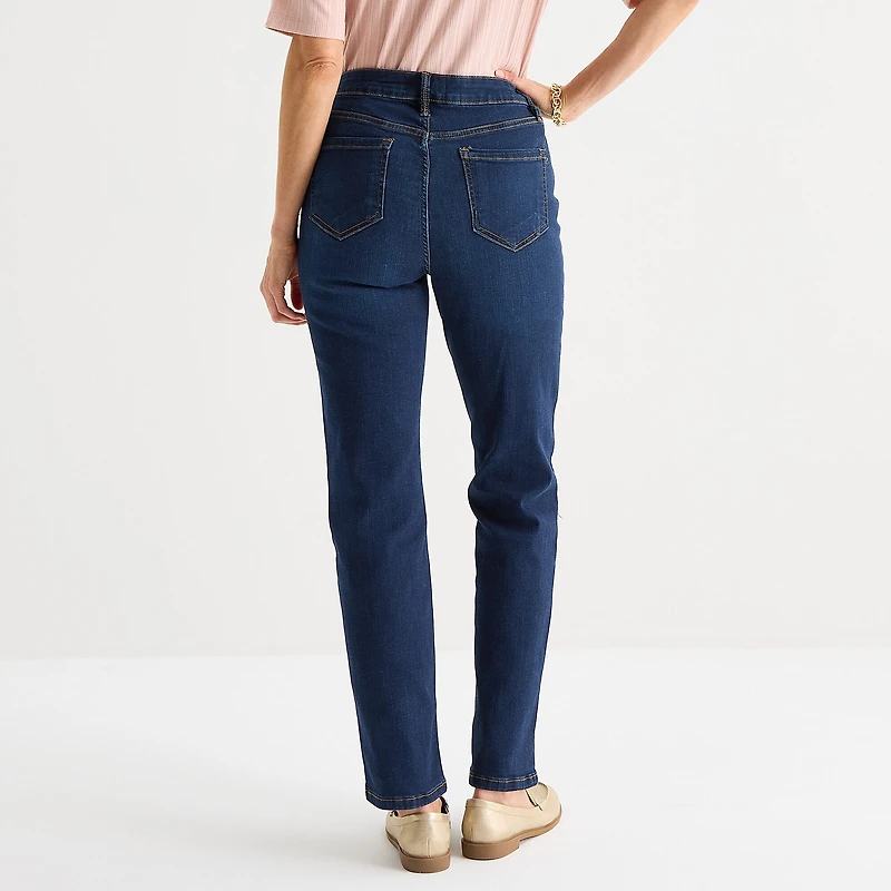 Liz Claiborne Lana Womens High Rise Straight Leg Jean