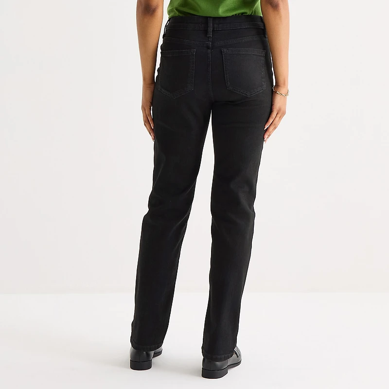 Liz Claiborne Lana Womens High Rise Straight Leg Jean
