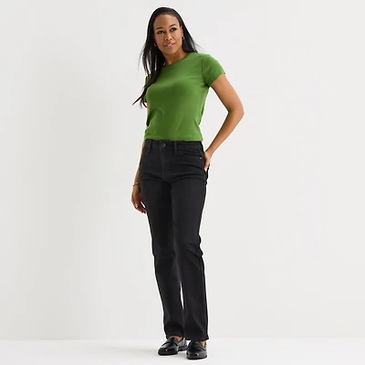 Liz Claiborne Lana Womens High Rise Straight Leg Jean