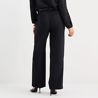 Liz Claiborne Charlotte Womens Wide Leg Mid Rise Trouser
