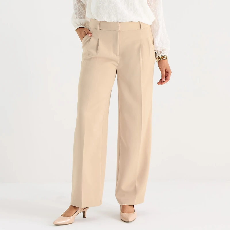Liz Claiborne Charlotte Womens Wide Leg Mid Rise Trouser