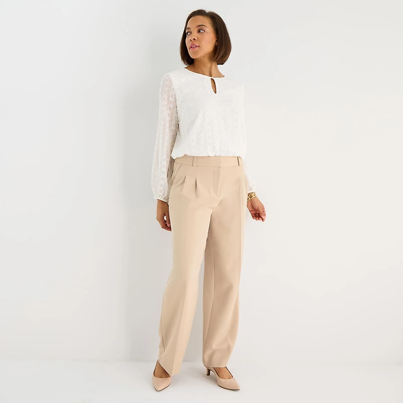 Liz Claiborne Charlotte Womens Wide Leg Mid Rise Trouser