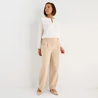 Liz Claiborne Charlotte Womens Wide Leg Mid Rise Trouser