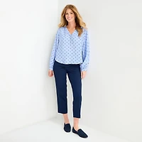 Liz Claiborne Womens V Neck Long Sleeve Blouse