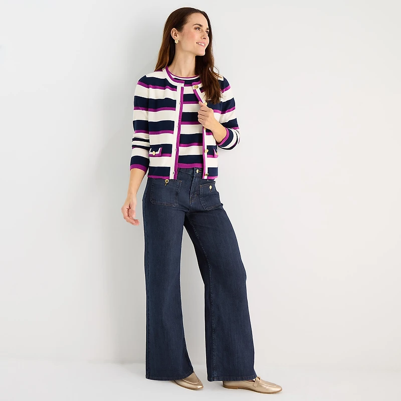 Liz Claiborne Womens Mid Rise Wide Leg Jean