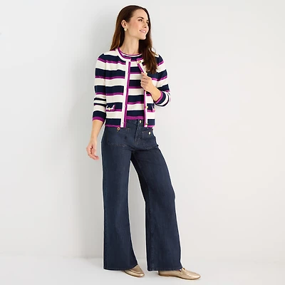 Liz Claiborne Womens Mid Rise Wide Leg Jean