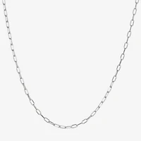 Made in Italy Unisex Adult Sterling Silver 18 Inch Paperclip Chain Necklace