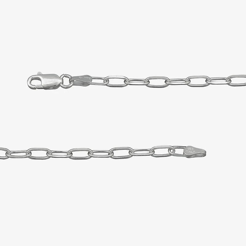 Made in Italy Unisex Adult Sterling Silver 18 Inch Paperclip Chain Necklace