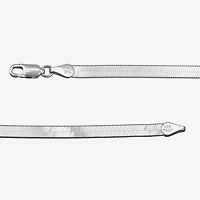 Made in Italy Unisex Adult Sterling Silver 7.5 Inch Solid Herringbone Chain Bracelet