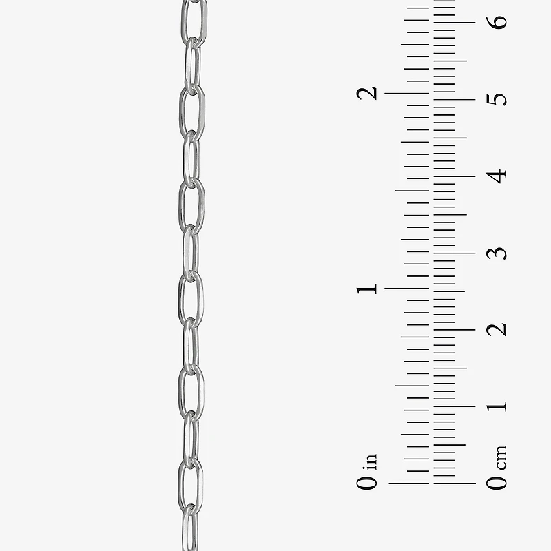 Made in Italy Unisex Adult Sterling Silver 7.5 Inch Solid Paperclip Chain Bracelet