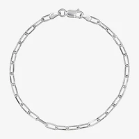 Made in Italy Unisex Adult Sterling Silver 7.5 Inch Solid Paperclip Chain Bracelet