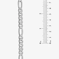 Made in Italy Mens Sterling Silver 8 1/2 Inch Solid Figaro Chain Bracelet