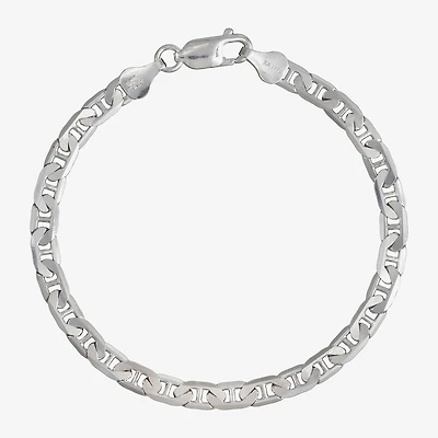 Made in Italy Unisex Adult Sterling Silver 7.5 Inch Solid Curb Chain Bracelet
