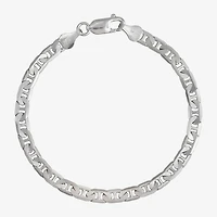 Made in Italy Unisex Adult Sterling Silver 7.5 Inch Solid Curb Chain Bracelet