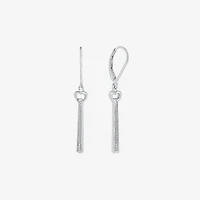Linear Womens 1/ CT. T.W. Natural Diamond Sterling Silver Drop Earrings