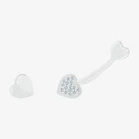 Mismatched Womens Diamond Accent Natural White Diamond Sterling Silver Heart Ear Climbers