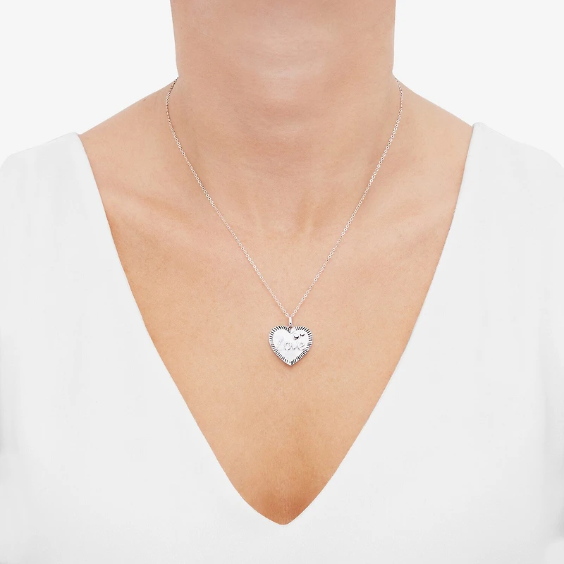 Limited Quantities! "Love" Womens White Mother Of Pearl Sterling Silver Heart 18 Inch Pendant Necklace