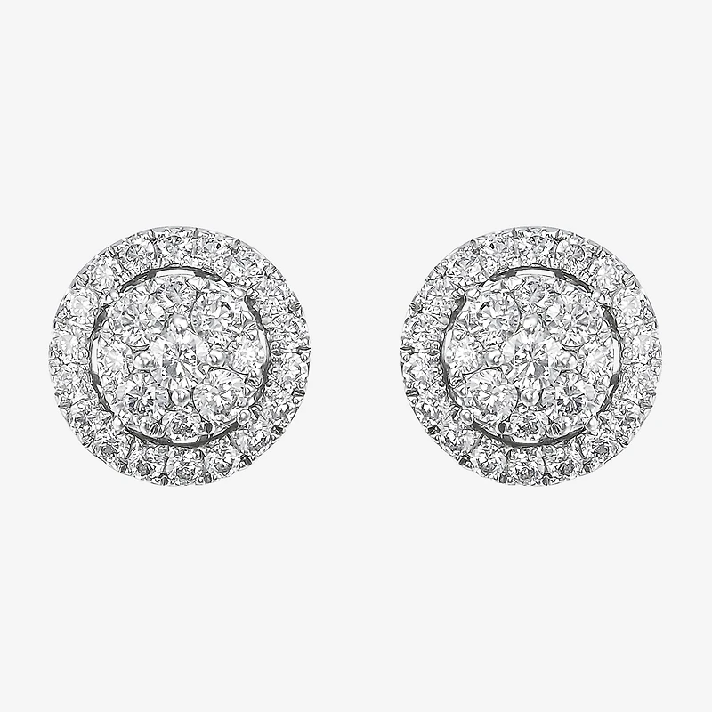 Limited Quantities! (H-I / Si1-Si2) 1 CT. T.W. Lab Grown White Diamond 10K Gold 9mm Round Stud Earrings