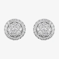 Limited Quantities! (H-I / Si1-Si2) 1 CT. T.W. Lab Grown White Diamond 10K Gold 9mm Round Stud Earrings