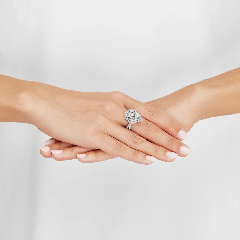Limited Quantities! Womens 2 CT. T.W. Natural White Diamond 10K Gold Pear Engagement Ring