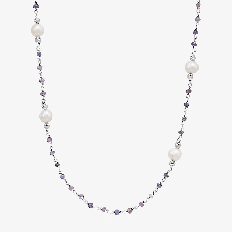 Limited Quantities! Womens White Sterling Silver Inch Strand Necklace