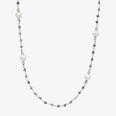Limited Quantities! Womens White Sterling Silver 36 Inch Strand Necklace