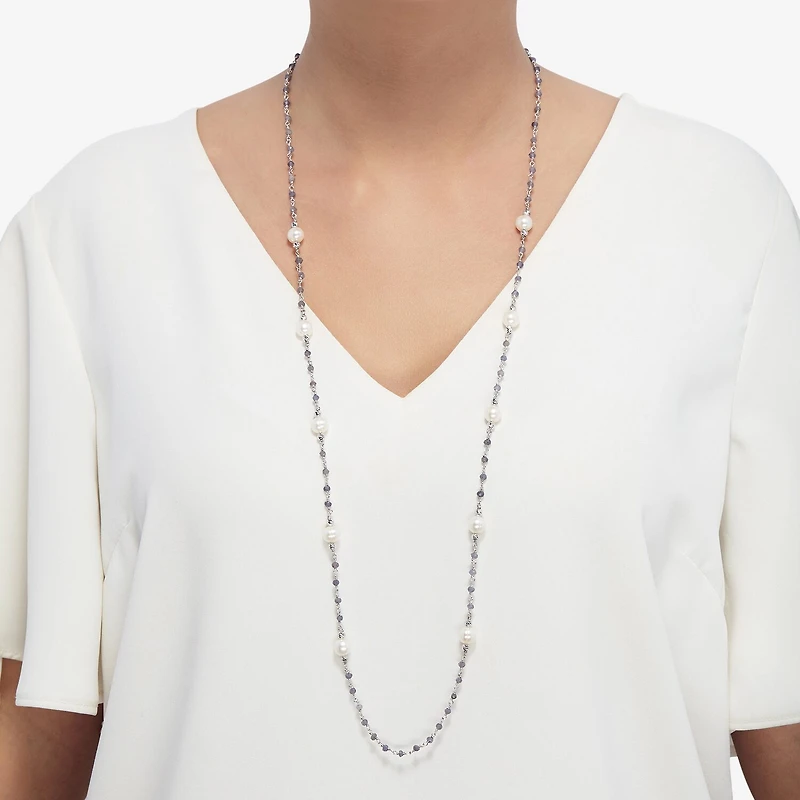 Limited Quantities! Womens White Sterling Silver Inch Strand Necklace