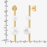 Limited Quantities! Womens Dyed White Cultured Freshwater Pearl 14K Gold Drop Earrings