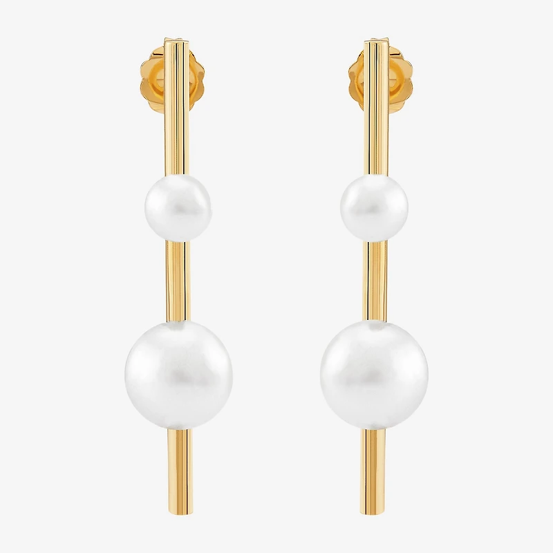 Limited Quantities! Womens Dyed White Cultured Freshwater Pearl 14K Gold Drop Earrings
