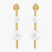Limited Quantities! Womens Dyed White Cultured Freshwater Pearl 14K Gold Drop Earrings