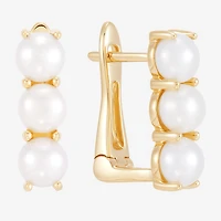 Limited Quantities! Womens Dyed White Cultured Freshwater Pearl 14K Gold 17mm Hoop Earrings