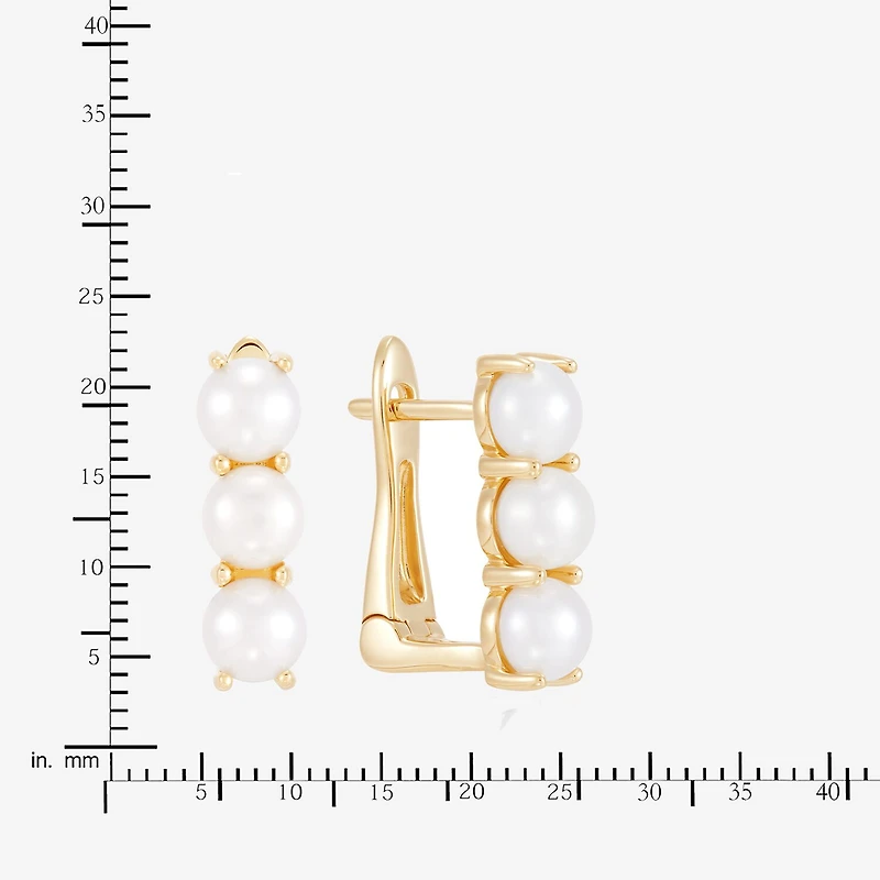 Limited Quantities! Womens Dyed White Cultured Freshwater Pearl 14K Gold 17mm Hoop Earrings