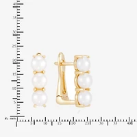 Limited Quantities! Womens Dyed White Cultured Freshwater Pearl 14K Gold 17mm Hoop Earrings