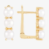 Limited Quantities! Womens Dyed White Cultured Freshwater Pearl 14K Gold 17mm Hoop Earrings