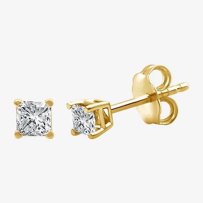 ( G/SI1-SI2 ) 3/8 CT. T.W. Lab-Grown Diamond Princess-cut Stud Earrings 10K Gold