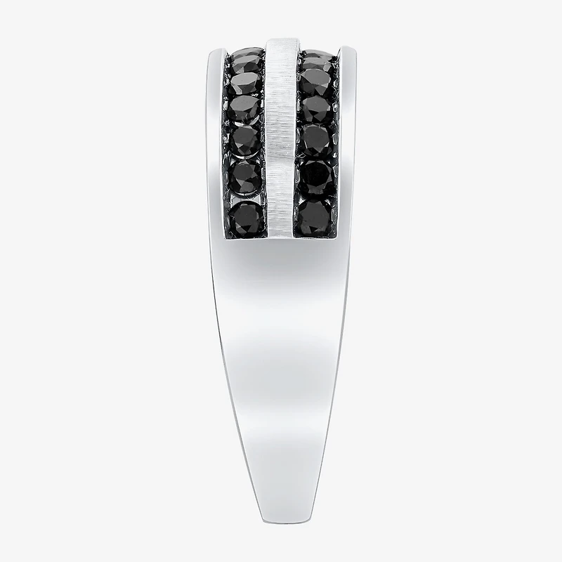 Mens 1 CT. T.W. Natural Black Diamond 10K Gold Wedding Band